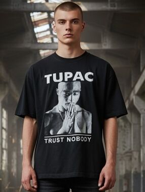 Tupac 'Trust Nobody' Graphic Tee - Black 2xl